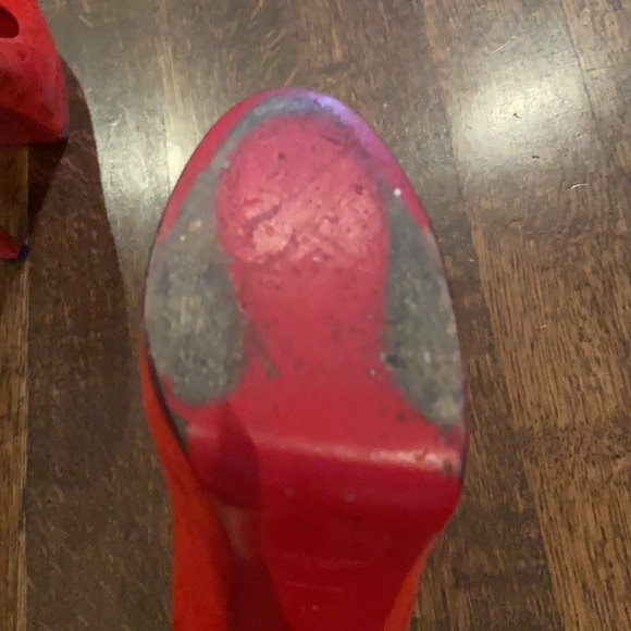 YSL red suede tribute heels - Picture 6 of 9